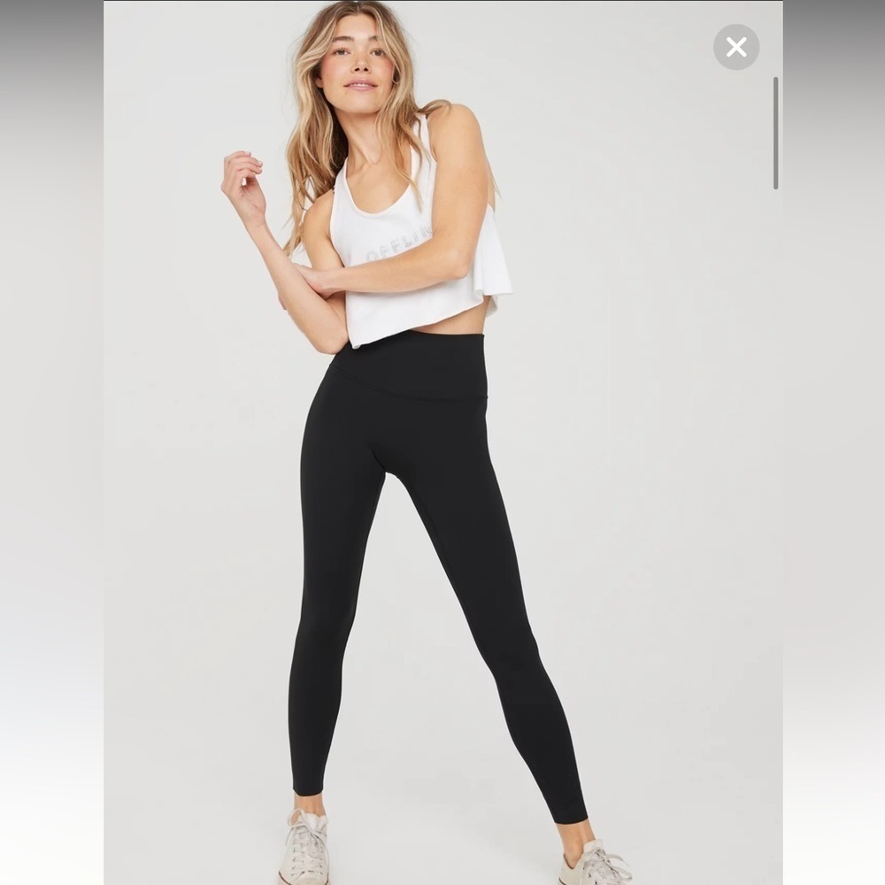 Aerie offline black high rise mesh leopard leggings sz XS like-new condition
